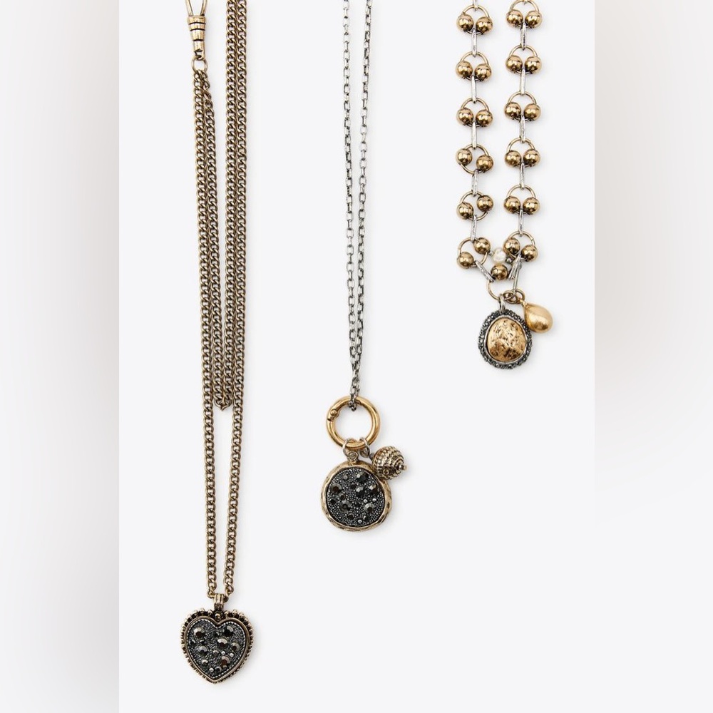 NWT Zara 3 Pack Combination Coin Chain Necklaces - Picture 6 of 11